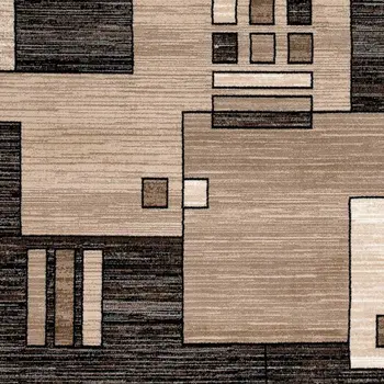 6' Brown And Beige Geometric Runner Rug