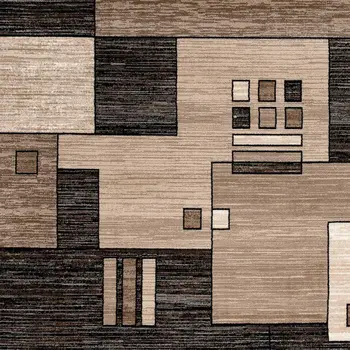 6' Brown And Beige Geometric Runner Rug