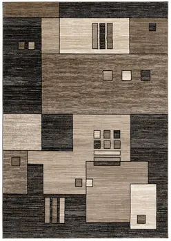 2' X 5' Brown And Beige Geometric Area Rug