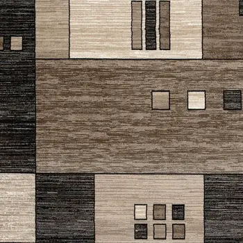 2' X 5' Brown And Beige Geometric Area Rug