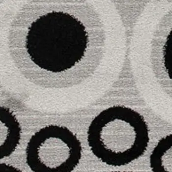 6' Gray And Black Geometric Runner Rug