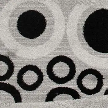 6' Gray And Black Geometric Runner Rug