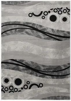2' X 5' Gray And Black Geometric Area Rug