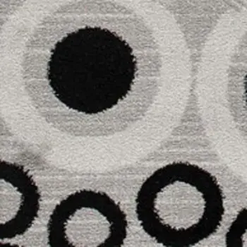 12' Gray And Black Geometric Runner Rug