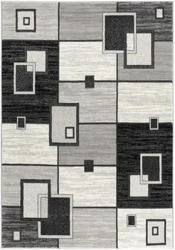 2' X 5' Gray And Black Geometric Area Rug