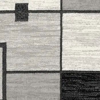 2' X 5' Gray And Black Geometric Area Rug