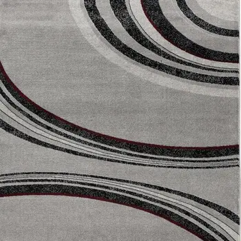 2' X 5' Gray And Black Abstract Area Rug