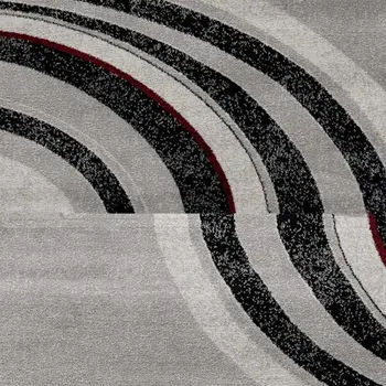 12' Gray And Black Abstract Runner Rug