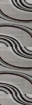 12' Gray And Black Abstract Runner Rug