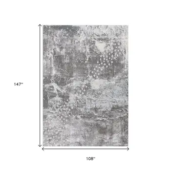 9' X 12' Gray And Blue Abstract Area Rug
