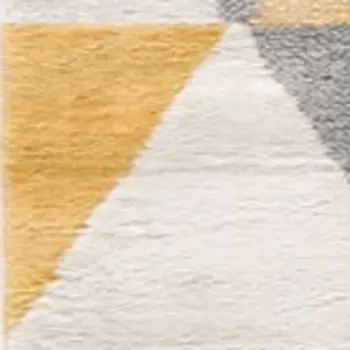 12' Yellow And Beige Abstract Runner Rug