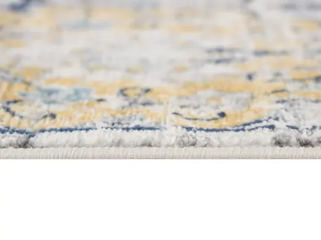 12' Blue And Gray Abstract Runner Rug