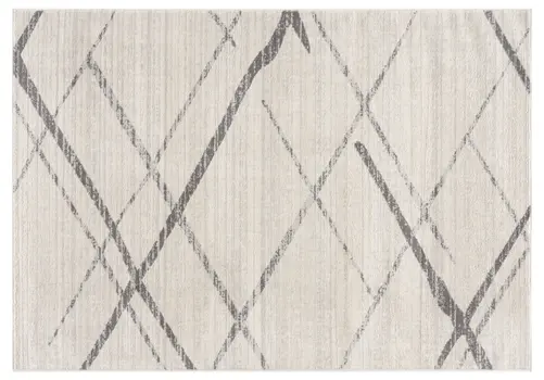 2' X 5' Beige And Gray Abstract Area Rug