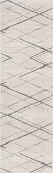 18' Beige And Gray Abstract Runner Rug