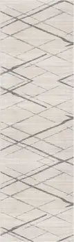 12' Beige And Gray Abstract Runner Rug
