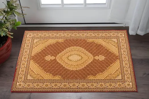 2' X 5' Red And Beige Moroccan Area Rug