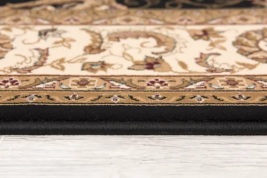 6' Beige And Blue Oriental Runner Rug
