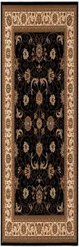 6' Beige And Blue Oriental Runner Rug