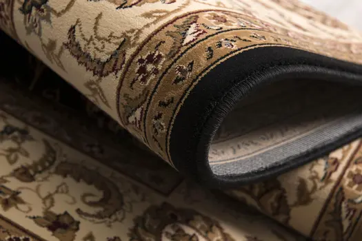 6' Beige And Cream Oriental Runner Rug