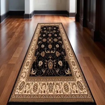 12' Beige And Cream Oriental Runner Rug