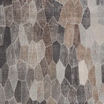 18' Blue And Beige Geometric Runner Rug
