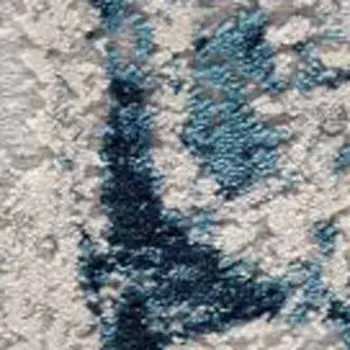 6' Blue And Cream Abstract Runner Rug