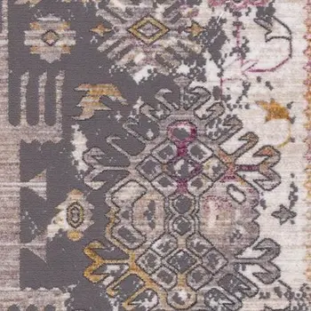 2' X 5' Gray And Beige Southwestern Area Rug