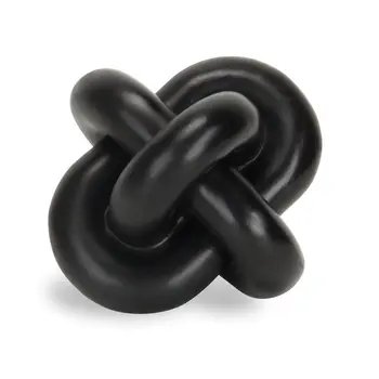 5" Black Resin Hand Painted Tabletop Sculpture