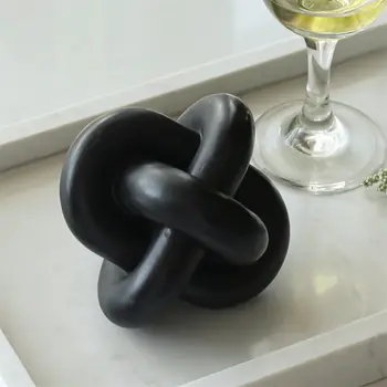 5" Black Resin Hand Painted Tabletop Sculpture