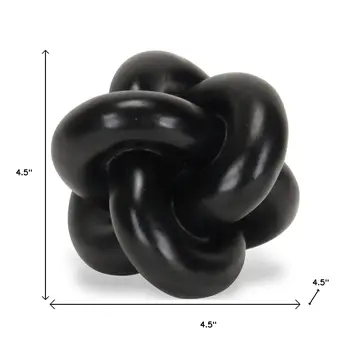 5" Black Resin Hand Painted Tabletop Sculpture