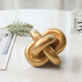 5" Gold Resin Hand Painted Tabletop Sculpture