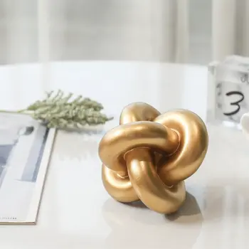 5" Gold Resin Hand Painted Tabletop Sculpture