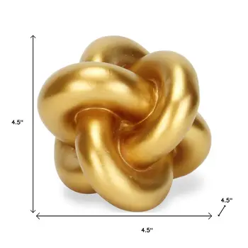 5" Gold Resin Hand Painted Tabletop Sculpture