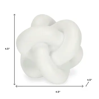 5" White Resin Hand Painted Tabletop Sculpture