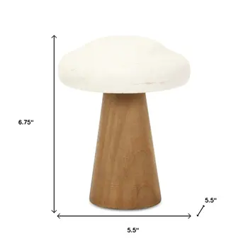 7" Brown Wood Hand Painted Tabletop Sculpture