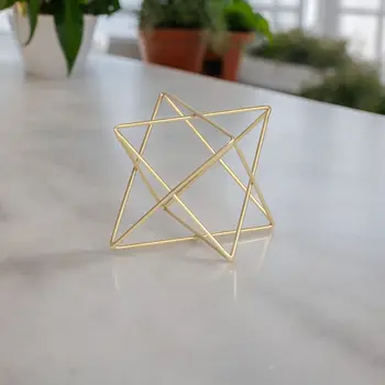 6" Gold Metal Hand Painted Tabletop Sculpture