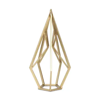 14" Gold Metal Hand Painted Tabletop Sculpture