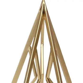 14" Gold Metal Hand Painted Tabletop Sculpture