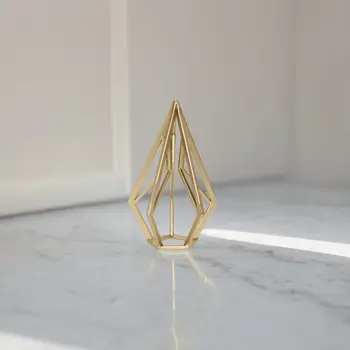 10" Gold Metal Hand Painted Tabletop Sculpture