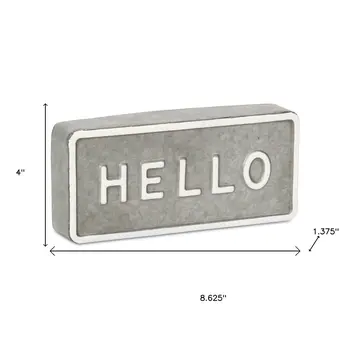 4" Black Metal Hand Painted Tabletop Sign