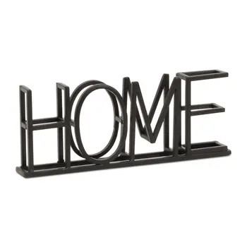 4" Black Metal Home Hand Painted Tabletop Sign