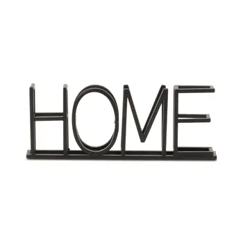 4" Black Metal Home Hand Painted Tabletop Sign