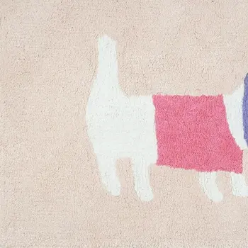 32" Pink And Purple Cotton Dog Youthful Bath Rug