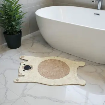 2' X 4' Brown And Off White Bear Youthful Hand Knotted Washable Area Rug