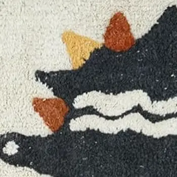 3' X 4' Ivory Blue And Yellow Dinosaurs Youthful Washable Area Rug