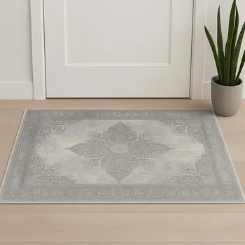 2' X 3' Gray And Beige Moroccan Area Rug