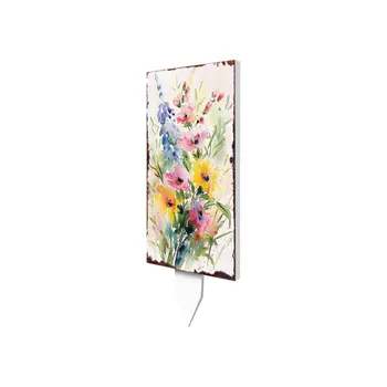 30" Blue Pink White And Yellow Solid Wood Wildflowers Garden Stake