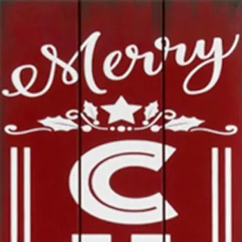 36" White Red And Black Solid Wood Welcome Christmas Reversible Porch Sign