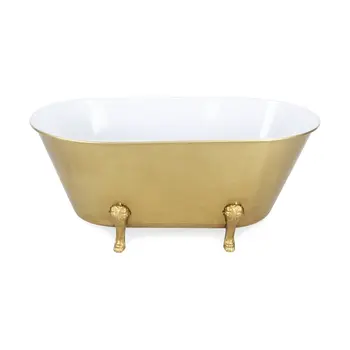 11" Gold Metal Hand Painted Tabletop Sculpture