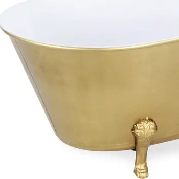 11" Gold Metal Hand Painted Tabletop Sculpture